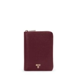 TUMI Belden Black Leather Zip Around Passport Case - Gold Hardware Travel Wallet -Luggage Pros Store TUMI Belden SLG Zip Around Passport Case 5