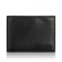 Tumi Delta Black Napa Leather RFID Double Billfold Wallet
