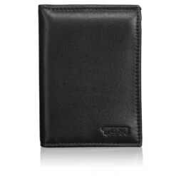 Tumi Delta Black Napa Leather RFID L-Fold ID Wallet with ID Lock