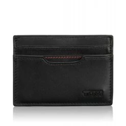 Tumi Delta Black Napa Leather RFID Blocking Money Clip Card Case