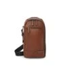 TUMI Harrison Gregory Cognac Two-Toned Leather Sling - Minimalist Crossbody Backpack 1 TUMI Harrison Gregory Cognac Two-Toned Leather Sling - Minimalist Crossbody Backpack -Luggage Pros Store TUMI Harrison Gregory Leather Sling