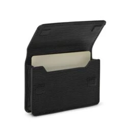 TUMI Nassau Black Leather Business Card Case – Professional Magnetic Snap Organizer -Luggage Pros Store TUMI Nassau Business Card Case 3