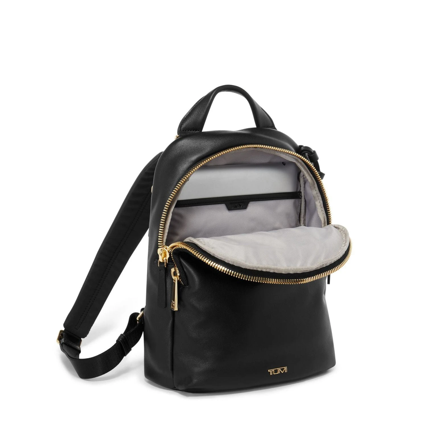 TUMI Voyageur Dasha Black Leather Petite Backpack with Gold Hardware 4 TUMI Voyageur Dasha Black Leather Petite Backpack with Gold Hardware - Image 2