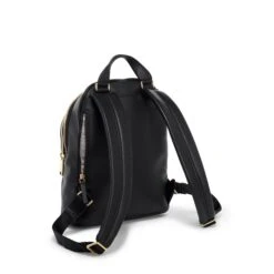 TUMI Voyageur Dasha Black Leather Petite Backpack with Gold Hardware 10 TUMI Voyageur Dasha Black Leather Petite Backpack with Gold Hardware -Luggage Pros Store TUMI Voyageur Dasha Backpack 4
