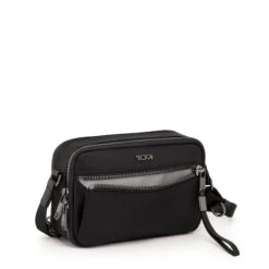 TUMI Voyageur Langley Black with Gold Hardware – Compact Nylon Double-Zip Crossbody Bag -Luggage Pros Store TUMI Voyageur Langley Crossbody 4