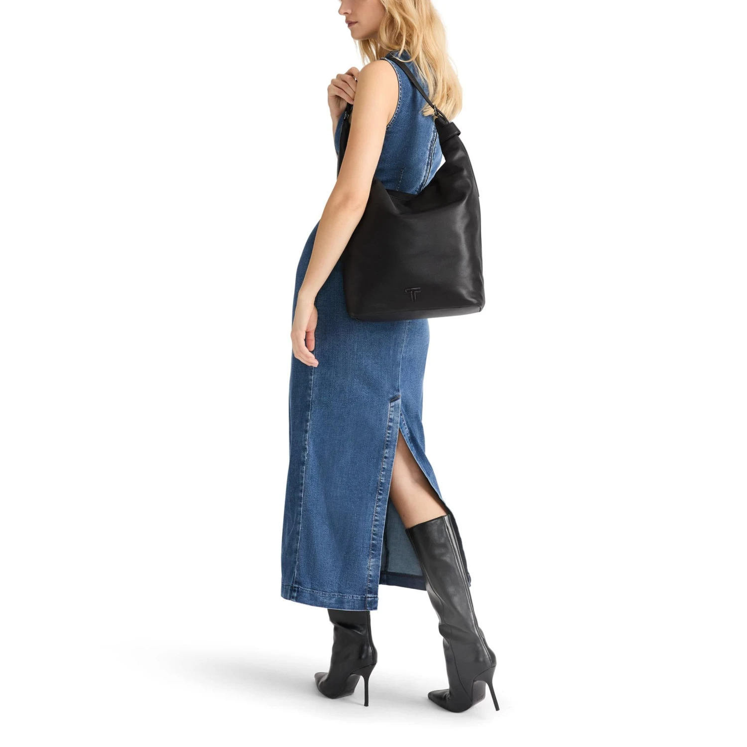 TUMI Voyageur Evora Black Pebbled Leather – Large Crescent Hobo Shoulder Bag 7 TUMI Voyageur Evora Black Pebbled Leather – Large Crescent Hobo Shoulder Bag - Image 5