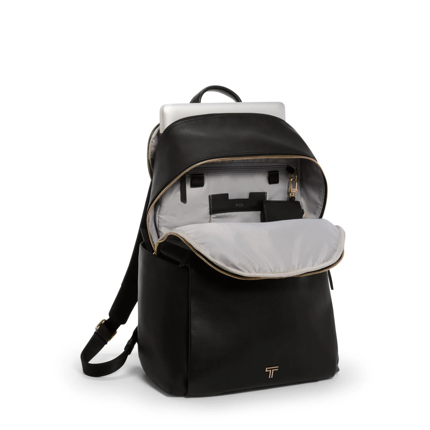 TUMI Voyageur Leather Raina Backpack in Black with Gold Hardware – Premium 15-inch Laptop Bag 12 TUMI Voyageur Leather Raina Backpack in Black with Gold Hardware – Premium 15-inch Laptop Bag - Image 10