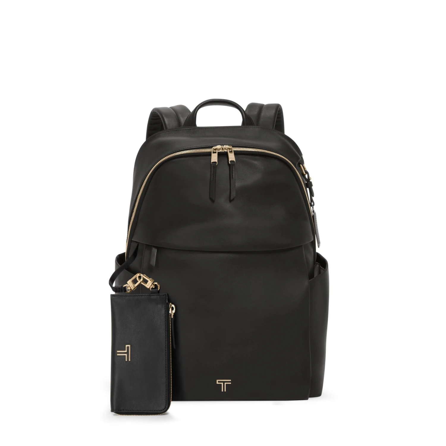 TUMI Voyageur Leather Raina Backpack in Black with Gold Hardware – Premium 15-inch Laptop Bag 7 TUMI Voyageur Leather Raina Backpack in Black with Gold Hardware – Premium 15-inch Laptop Bag - Image 5