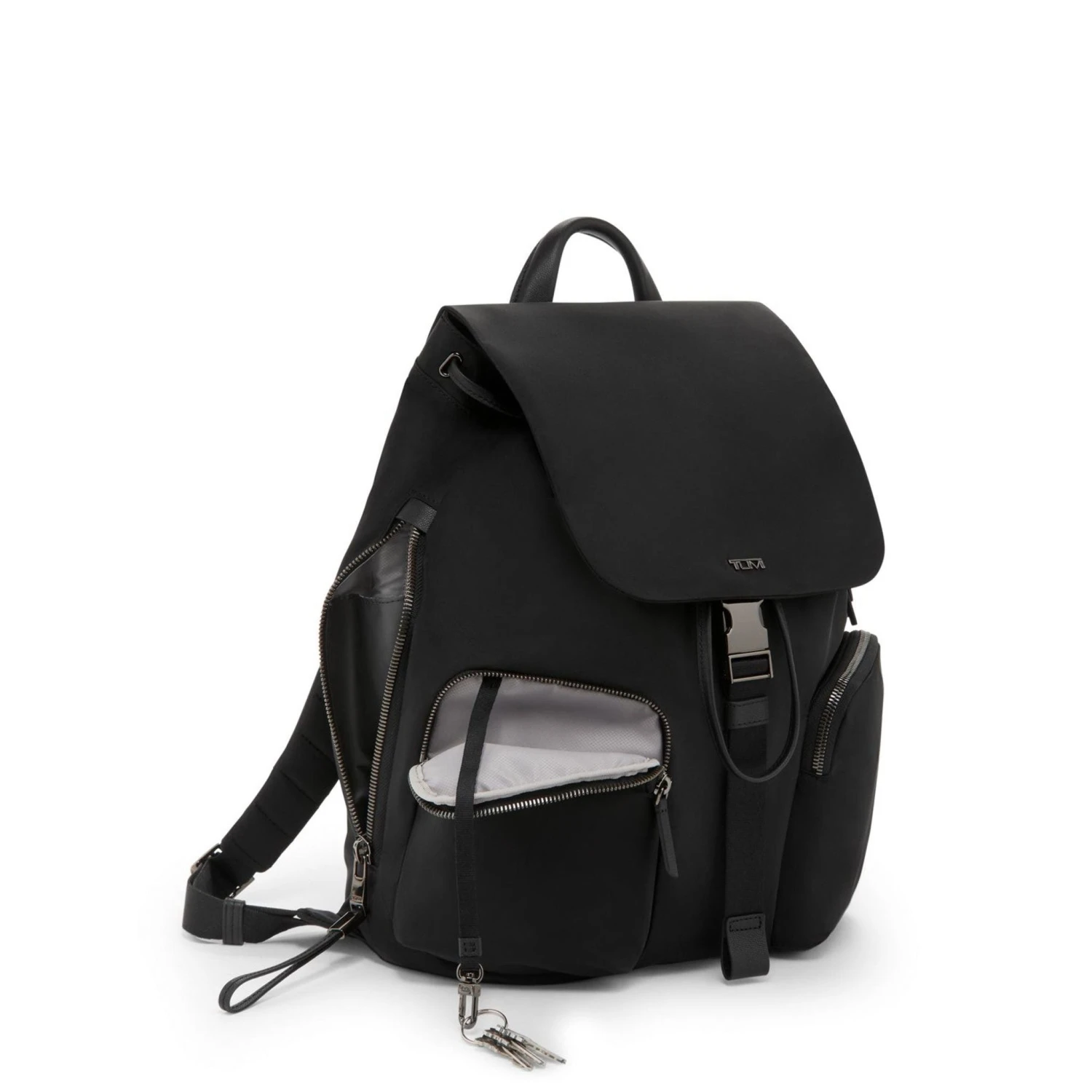 TUMI Voyageur Ramsay Backpack - Black Nylon Women's Laptop Bag with Gold Hardware 3 TUMI Voyageur Ramsay Backpack - Black Nylon Women's Laptop Bag with Gold Hardware