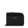 TUMI Voyageur SLG L-Zip Card Case - Slim Black Nylon and Leather Minimalist Wallet