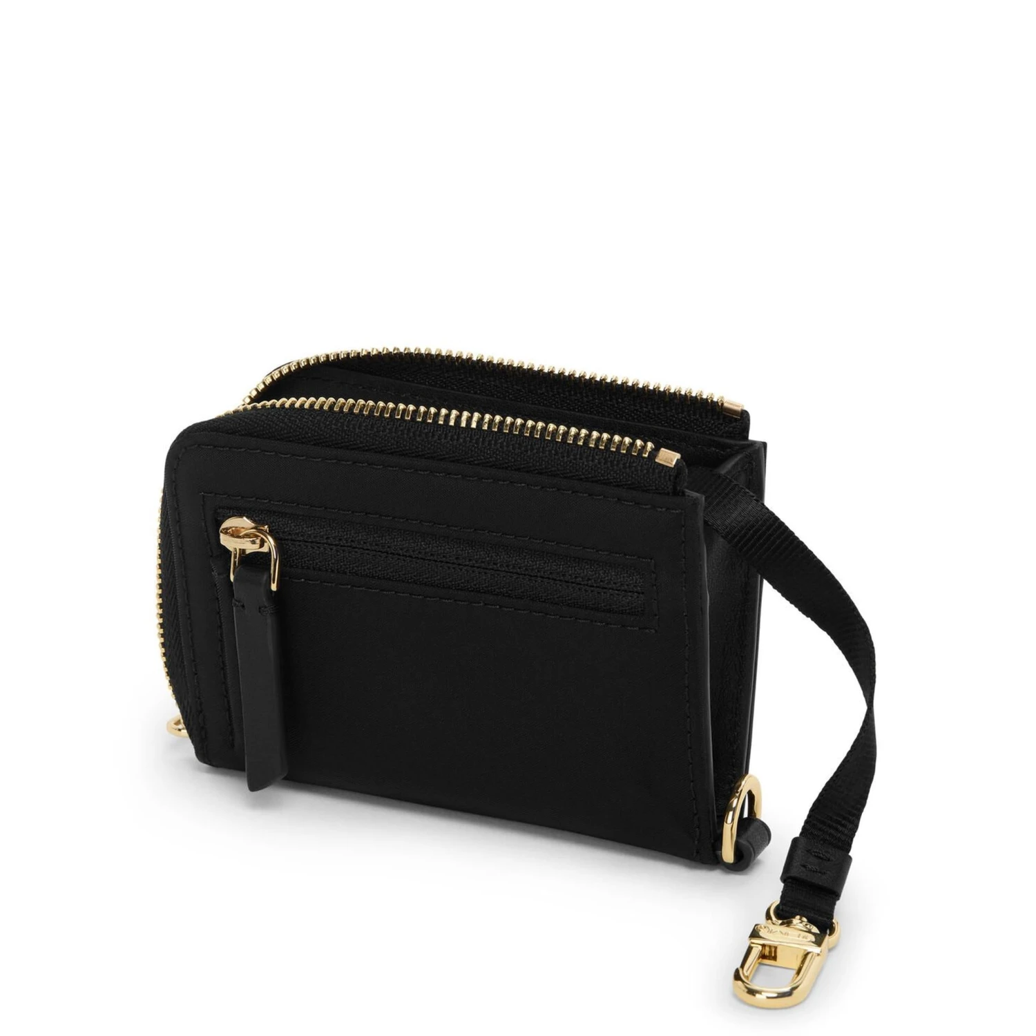 TUMI Voyageur SLG L-Zip Card Case - Slim Black Nylon and Leather Minimalist Wallet 5 TUMI Voyageur SLG L-Zip Card Case - Slim Black Nylon and Leather Minimalist Wallet - Image 3