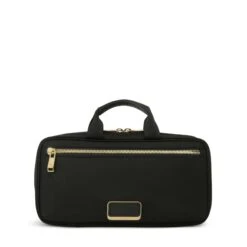 TUMI Voyageur Small Madeline Cosmetic Bag - Black Nylon Hanging Travel Case with Gold Hardware 27 TUMI Voyageur Small Madeline Cosmetic Bag - Black Nylon Hanging Travel Case with Gold Hardware -Luggage Pros Store TUMI Voyageur Small Madeline Cosmetic 10