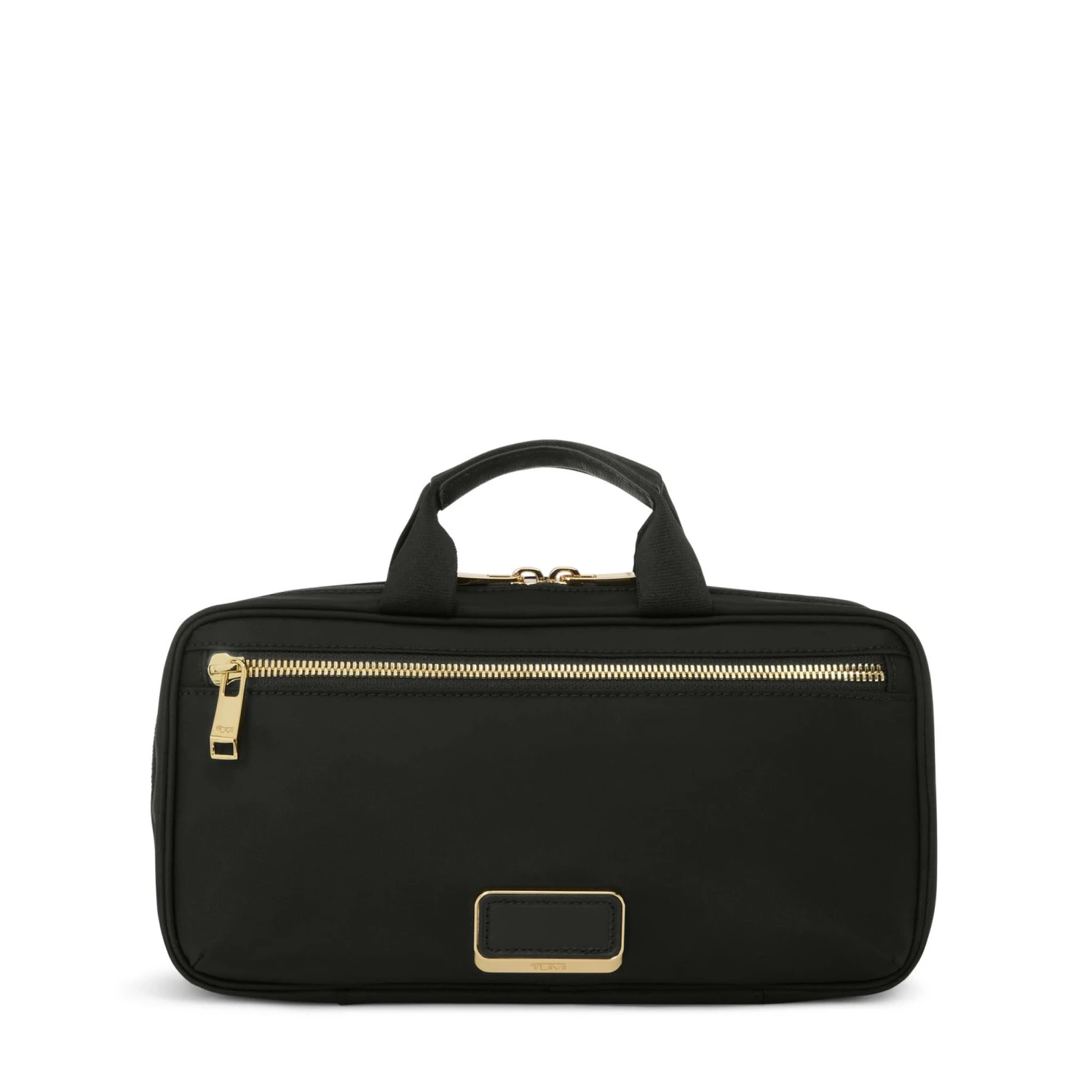 TUMI Voyageur Small Madeline Cosmetic Bag - Black Nylon Hanging Travel Case with Gold Hardware 12 TUMI Voyageur Small Madeline Cosmetic Bag - Black Nylon Hanging Travel Case with Gold Hardware - Image 10