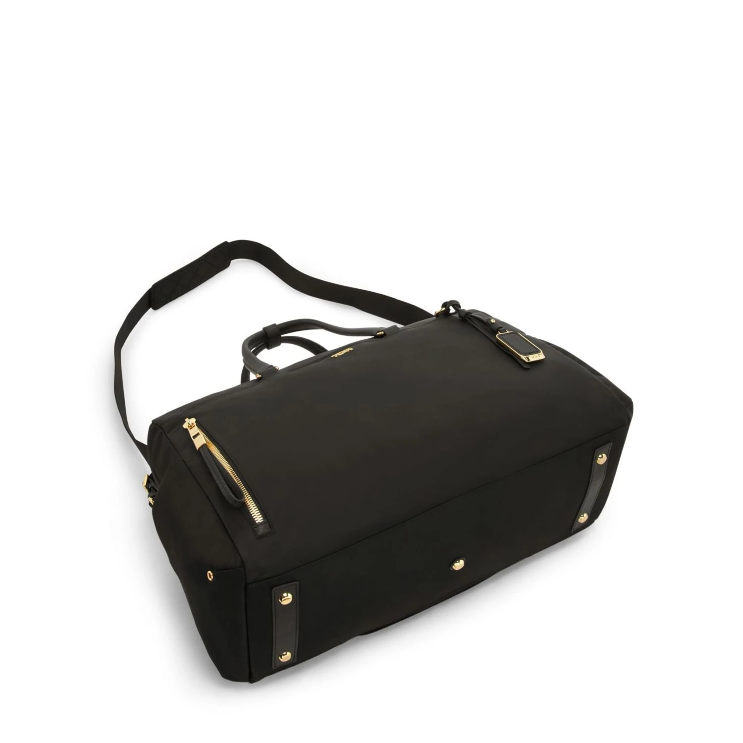 TUMI Voyageur Venice Duffel Black with Gold Hardware – Lightweight Nylon Travel Bag 10 TUMI Voyageur Venice Duffel Black with Gold Hardware – Lightweight Nylon Travel Bag - Image 8