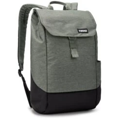 Thule Lithos 16L Backpack - Black Modern Laptop Daypack with Secure Flap Closure