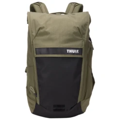 Thule Paramount 20L Olivine Green - Weather-Resistant Rolltop Bike Commuter Backpack