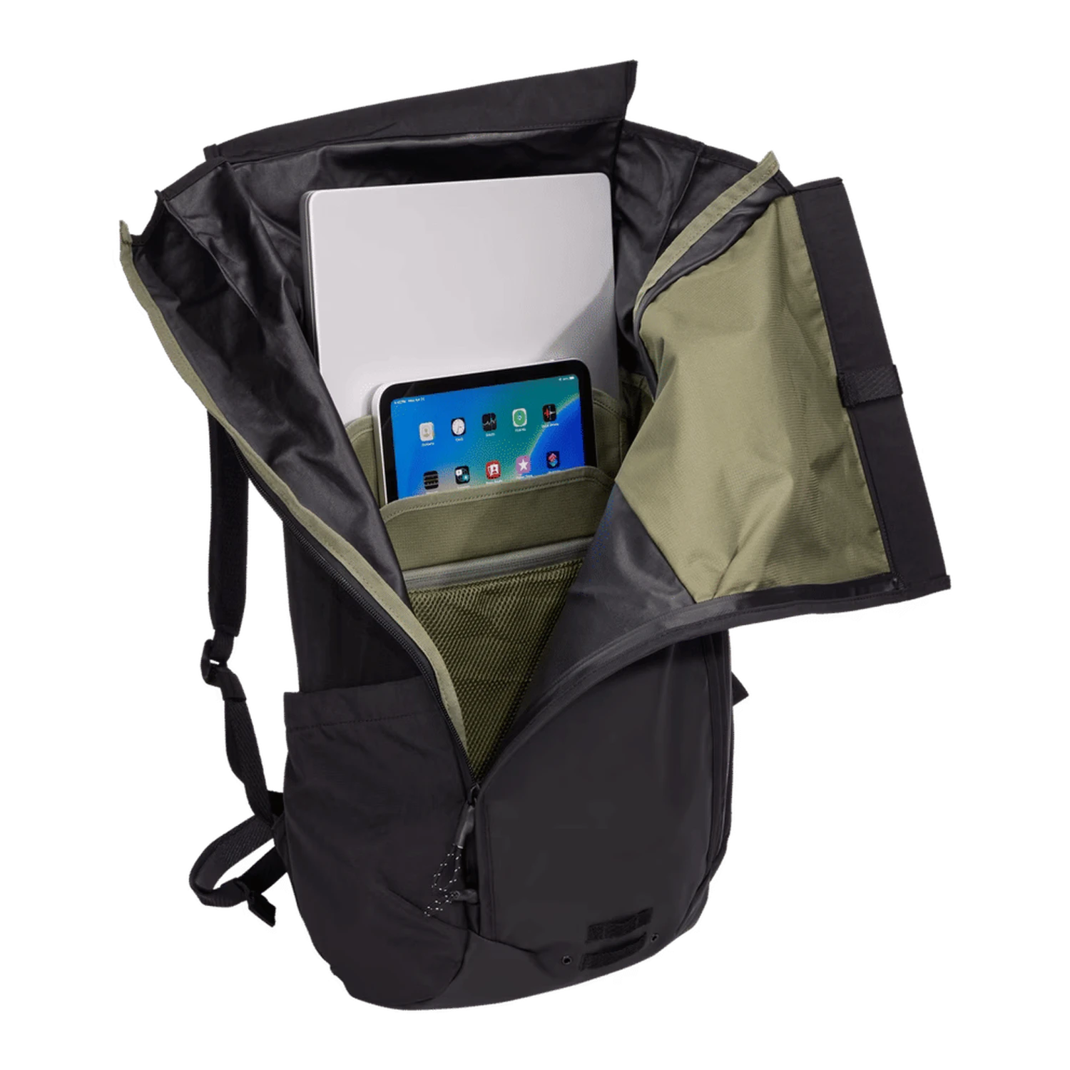 Thule Paramount 20L Olivine Green - Weather-Resistant Rolltop Bike Commuter Backpack 10 Thule Paramount 20L Olivine Green - Weather-Resistant Rolltop Bike Commuter Backpack - Image 8