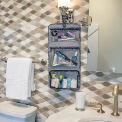 Travelon Boho Floral Trifold Hanging Toiletry Kit – 3-Compartment Travel Organizer -Luggage Pros Store Travelon Boho Trifold Hanging Toiletry Kit 3