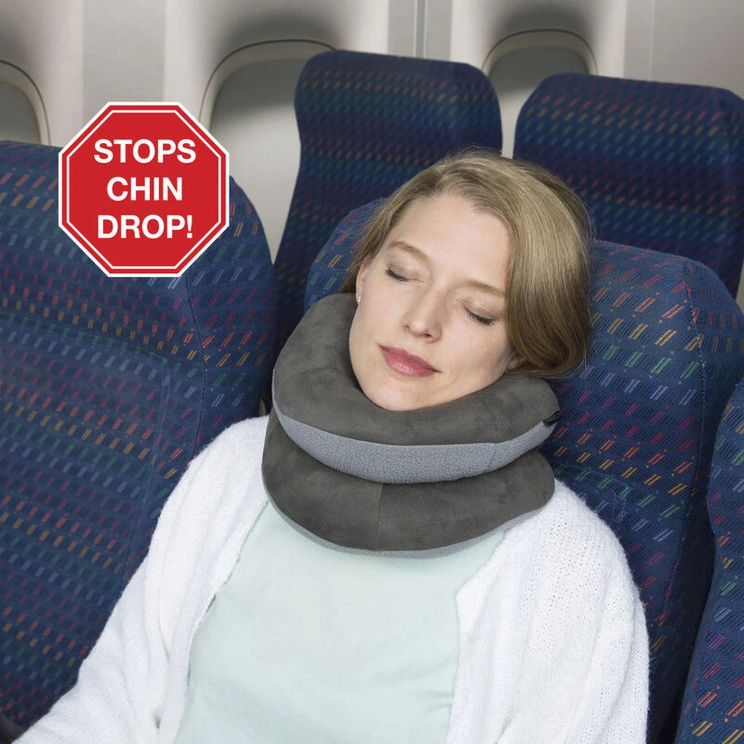 Travelon Deluxe Wrap N Rest Pillow - Navy Blue Full Neck & Chin Support Travel Cushion 4 Travelon Deluxe Wrap N Rest Pillow - Navy Blue Full Neck & Chin Support Travel Cushion - Image 2