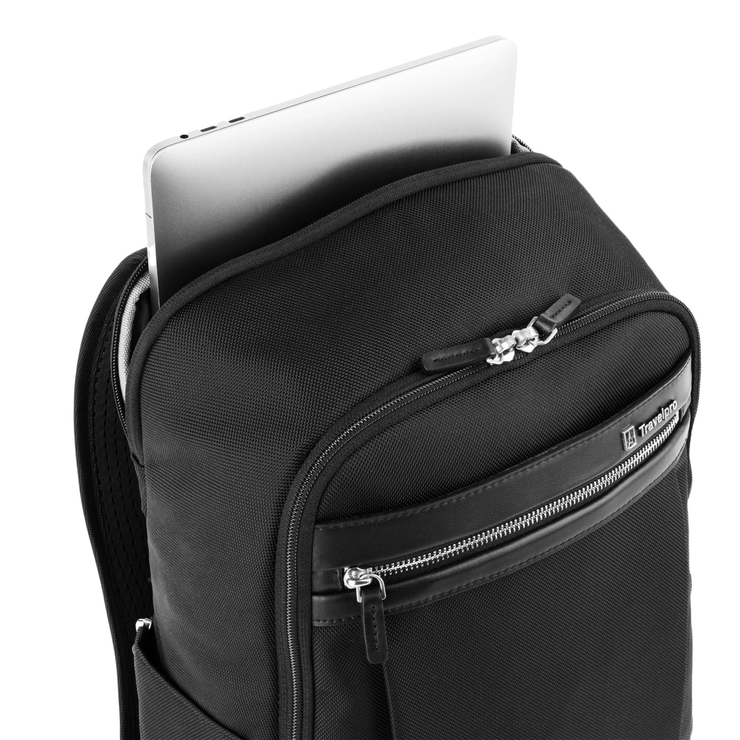 Travelpro Platinum Elite Slim Backpack – Shadow Black Professional 16-inch Laptop Bag with Leather Trim 18 Travelpro Platinum Elite Slim Backpack – Shadow Black Professional 16-inch Laptop Bag with Leather Trim - Image 16