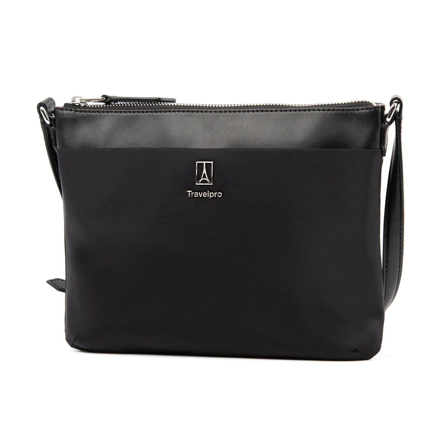 Travelpro Platinum Elite Black with Leather Trim – Durable Nylon Lightweight Women's Crossbody Bag 16 Travelpro Platinum Elite Black with Leather Trim – Durable Nylon Lightweight Women's Crossbody Bag - Image 14