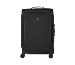 Victorinox Crosslight Medium Softside Checked Luggage – Black Expandable 8-Wheel Spinner