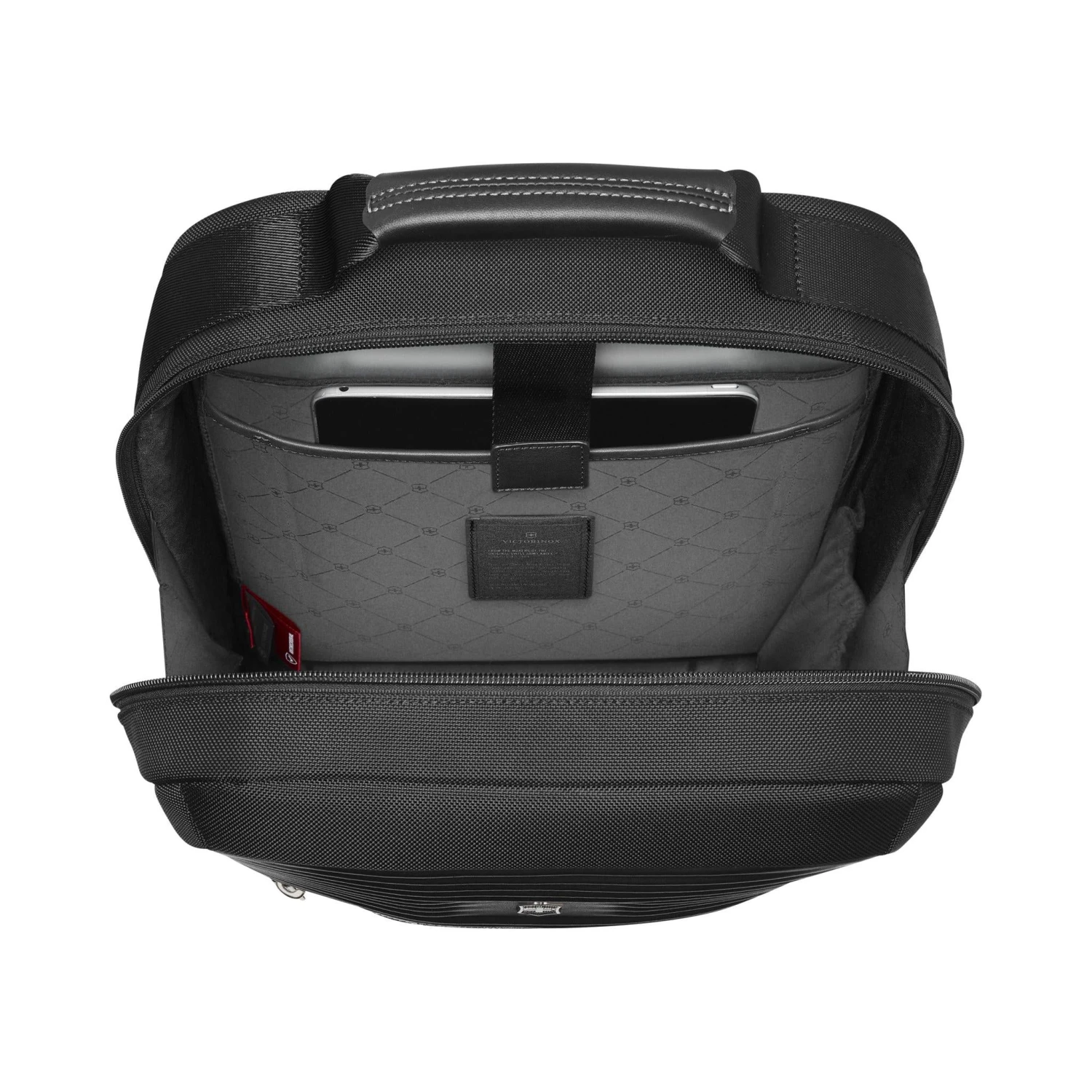 Victorinox Mythic Compact Backpack – Black Ballistic Nylon with Leather Trim & 14" Laptop Compartment 7 Victorinox Mythic Compact Backpack – Black Ballistic Nylon with Leather Trim & 14" Laptop Compartment - Image 5