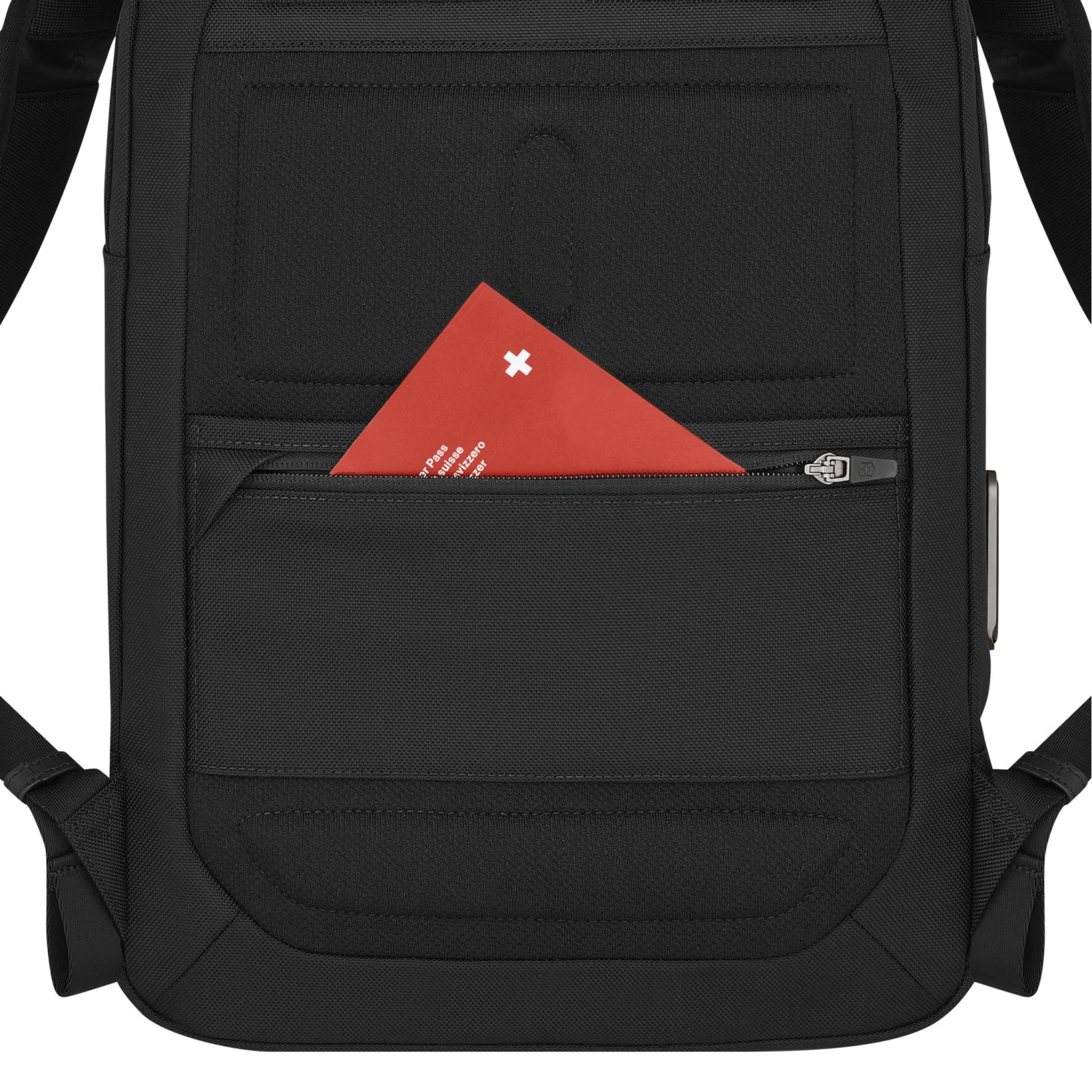 Victorinox Mythic Compact Backpack – Black Ballistic Nylon with Leather Trim & 14" Laptop Compartment 11 Victorinox Mythic Compact Backpack – Black Ballistic Nylon with Leather Trim & 14" Laptop Compartment - Image 9