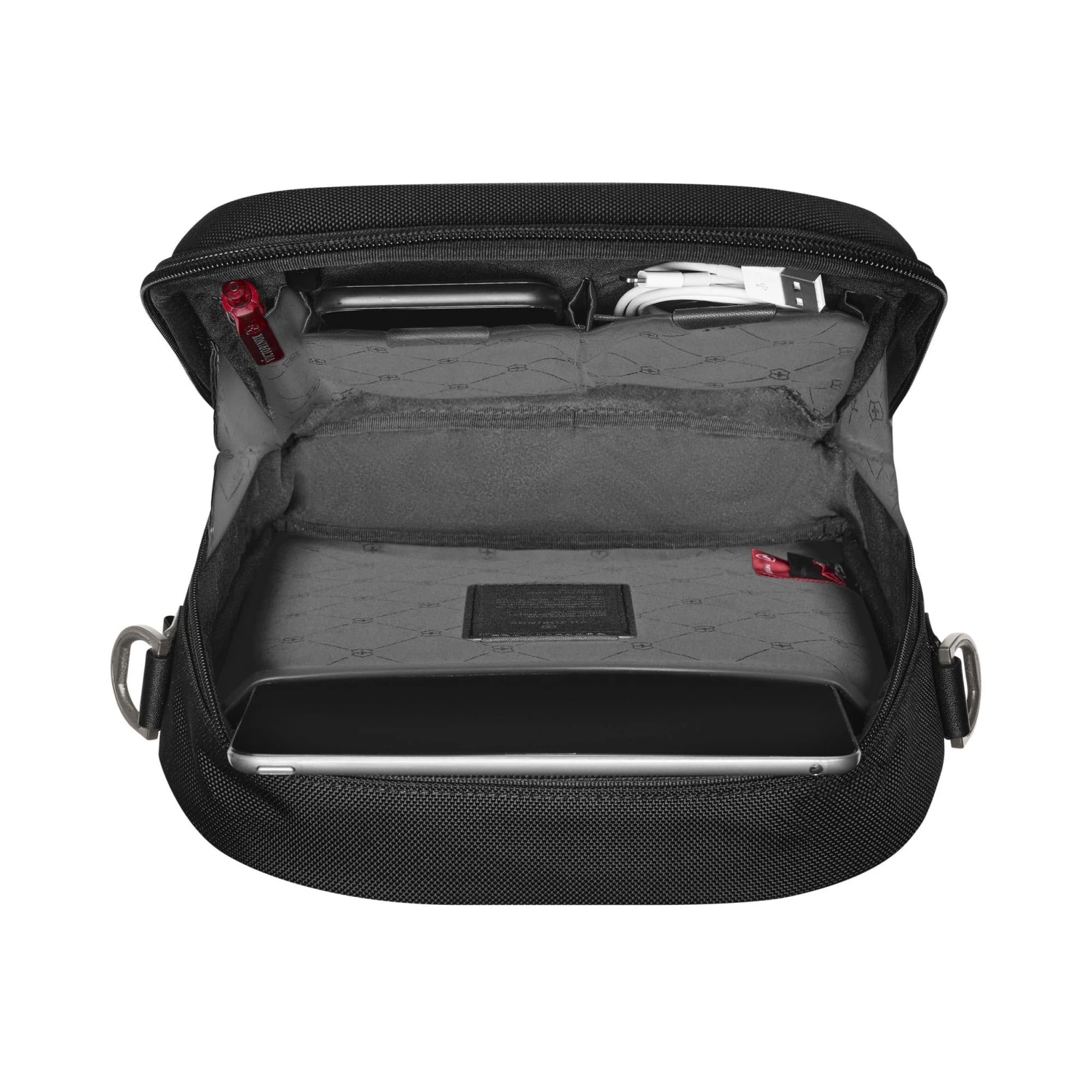 Victorinox Mythic Black Crossbody Bag – 11-Inch Tablet Compartment & Alox Pattern Travel Bag 9 Victorinox Mythic Black Crossbody Bag – 11-Inch Tablet Compartment & Alox Pattern Travel Bag - Image 7
