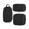 Victorinox Travel Essentials Expandable 3-Piece Packing Cube Set – Black Washable Luggage Organizers