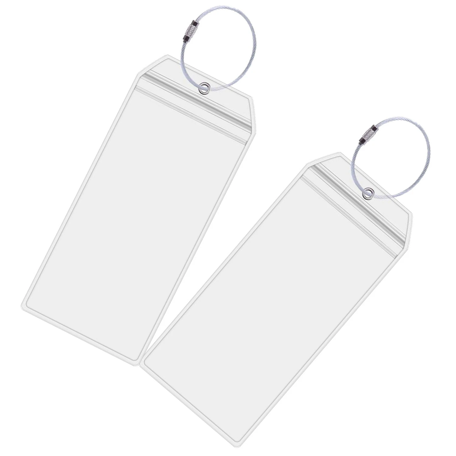 Voltage Valet Clear Plastic Cruise Luggage Tag Set (2 Pack) – Durable Metal Ring Travel ID Holders 3 Voltage Valet Clear Plastic Cruise Luggage Tag Set (2 Pack) – Durable Metal Ring Travel ID Holders