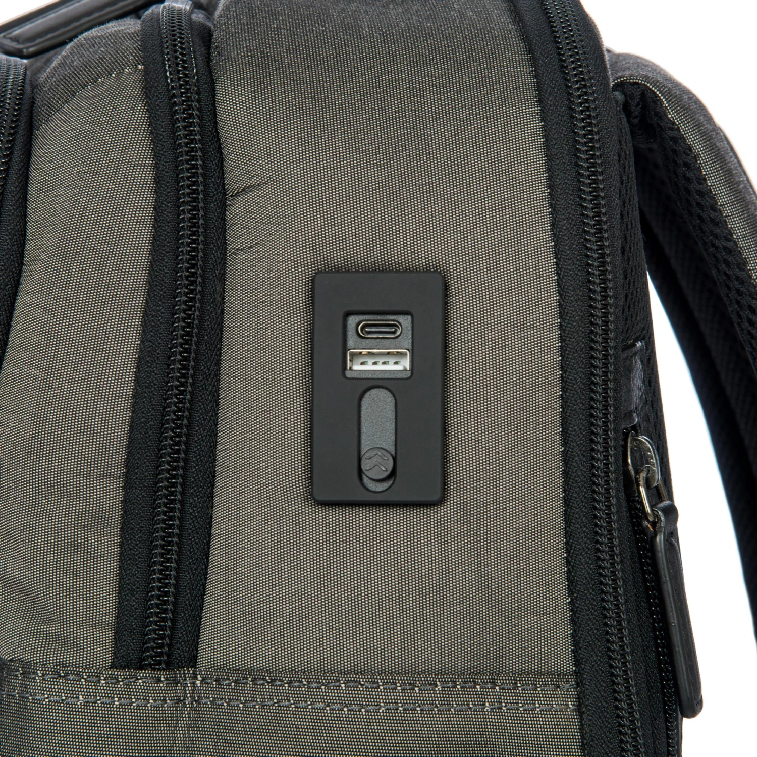 Brics Monza Large Business Backpack - Black Technical Nylon & Leather with USB Port 11 Brics Monza Large Business Backpack - Black Technical Nylon & Leather with USB Port - Image 9