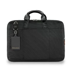 Briggs & Riley @Work Large Expandable Briefcase – Black 1600D Ballistic Nylon 17" Laptop Bag -Luggage Pros Store briggs riley work large expandable brief 7