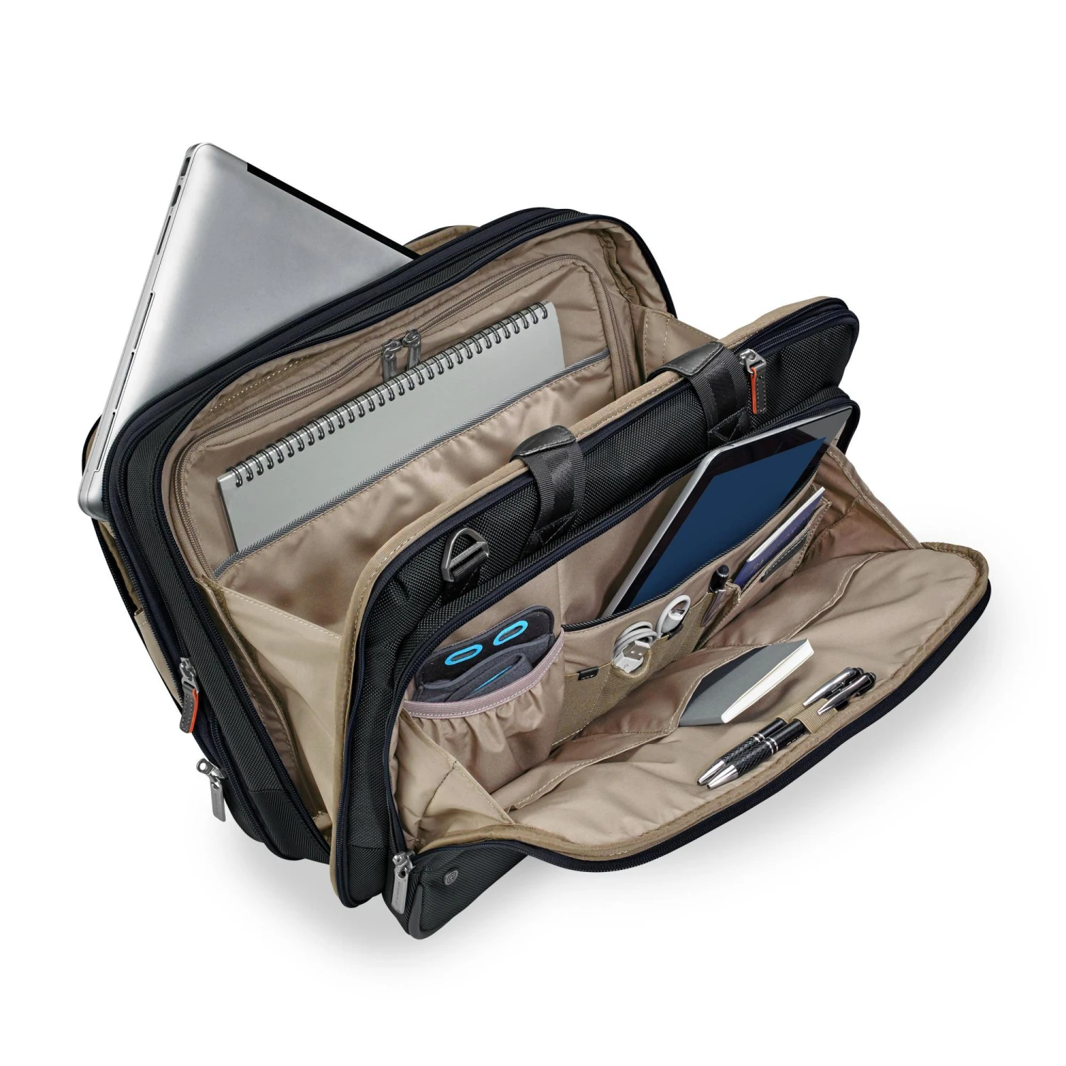 Briggs & Riley @Work Medium Expandable Brief – Professional 15.6-inch Laptop Bag with Leather Accents 4 Briggs & Riley @Work Medium Expandable Brief – Professional 15.6-inch Laptop Bag with Leather Accents - Image 2