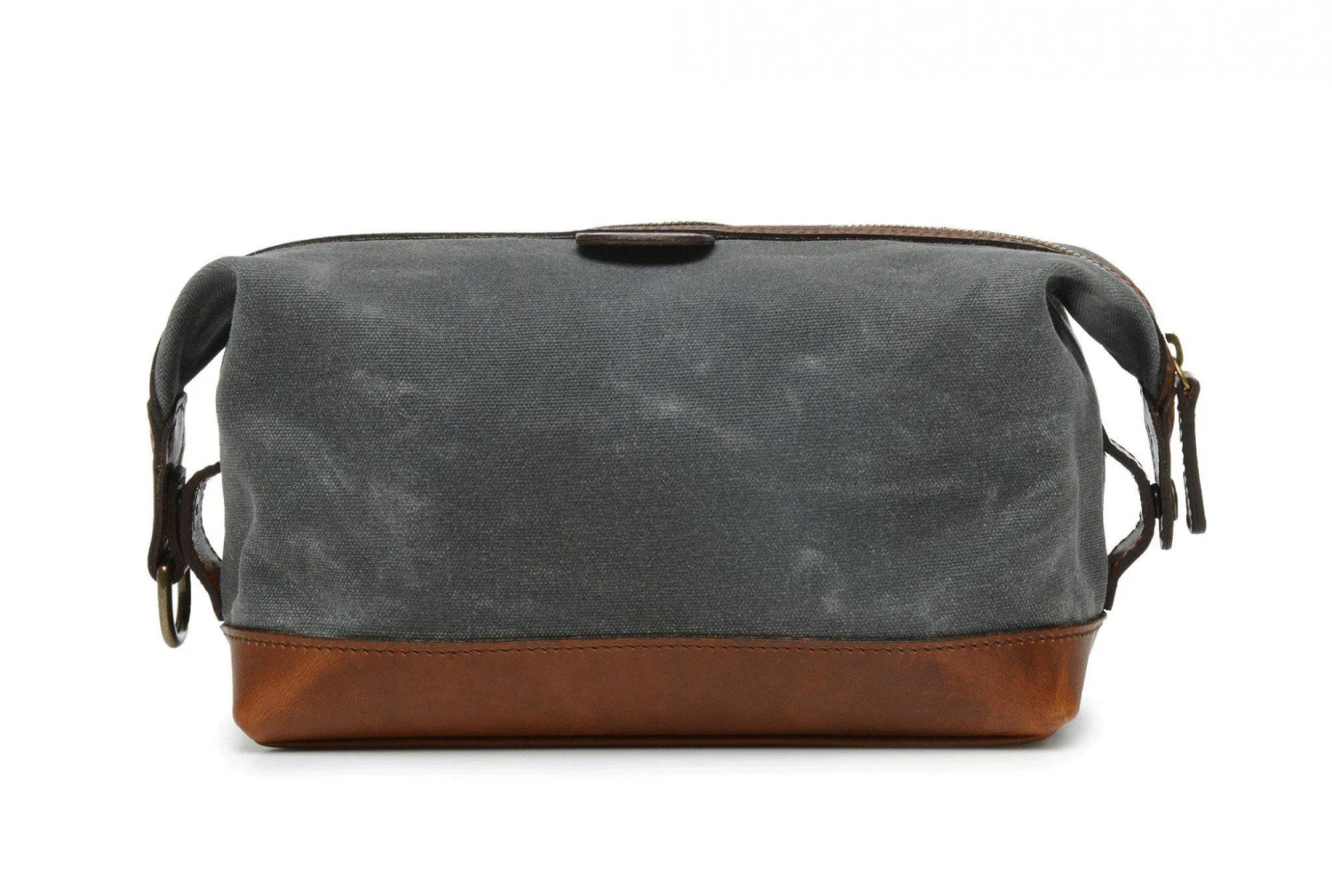 Korchmar Adventure Wax Canvas Ryder Dopp Kit – Olive and Grey with Brown Leather Trim Travel Bag 8 Korchmar Adventure Wax Canvas Ryder Dopp Kit – Olive and Grey with Brown Leather Trim Travel Bag - Image 6