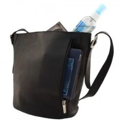 Piel Leather Full-Grain Cowhide Bucket Bag - Adjustable Strap Multi-Pocket Handbag -Luggage Pros Store piel leather bucket bag 8