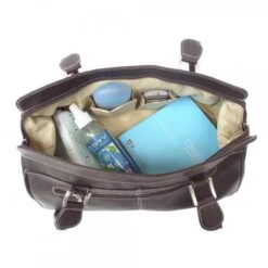 Piel Leather Full-Grain Cowhide Double Handle Handbag – Elegant Travel Tote with 25-Inch Straps -Luggage Pros Store piel leather double handle handbag 4