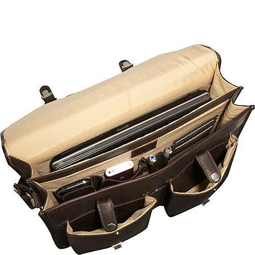 Piel Leather Black Full Grain Vaquetta Executive Two Pocket Portfolio Briefcase 4 Piel Leather Black Full Grain Vaquetta Executive Two Pocket Portfolio Briefcase - Image 2