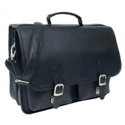 Piel Leather Black Full Grain Vaquetta Executive Two Pocket Portfolio Briefcase 15 Piel Leather Black Full Grain Vaquetta Executive Two Pocket Portfolio Briefcase -Luggage Pros Store piel leather executive two pocket portfolio 6