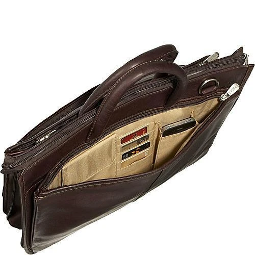 Piel Leather Executive Business Expandable Brief - Full Grain Vaquetta Leather Briefcase 4 Piel Leather Executive Business Expandable Brief - Full Grain Vaquetta Leather Briefcase - Image 2