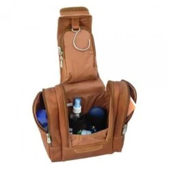 Piel Leather Hanging Travel Toiletry Kit - Premium Full Grain Vaquetta Leather Organizer -Luggage Pros Store piel leather hanging travel toiletry kit 4