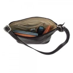 Piel Leather Full-Grain Cowhide Medium Shoulder Bag - Adjustable Strap Top-Zip Tote -Luggage Pros Store piel leather medium shoulder bag 3