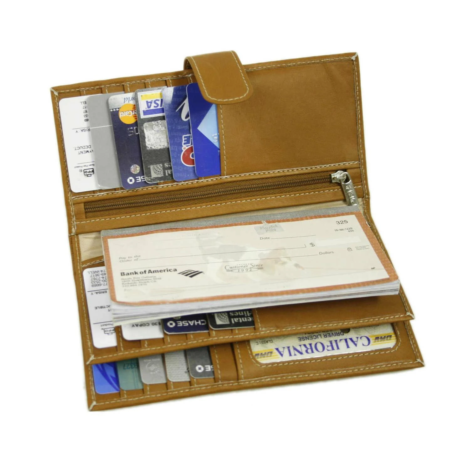 Piel Leather Top Grain Multi-Card Wallet - Naked Leather Snap Closure Organizer 5 Piel Leather Top Grain Multi-Card Wallet - Naked Leather Snap Closure Organizer - Image 3