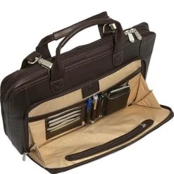Piel Leather Slim Modern Portfolio - Full Grain Vaquetta Leather 15" Laptop Briefcase -Luggage Pros Store piel leather slim modern portfolio 4