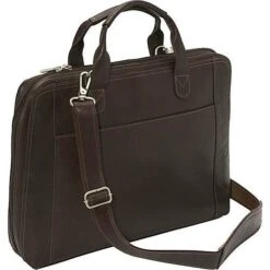 Piel Leather Slim Modern Portfolio - Full Grain Vaquetta Leather 15" Laptop Briefcase -Luggage Pros Store piel leather slim modern portfolio 5