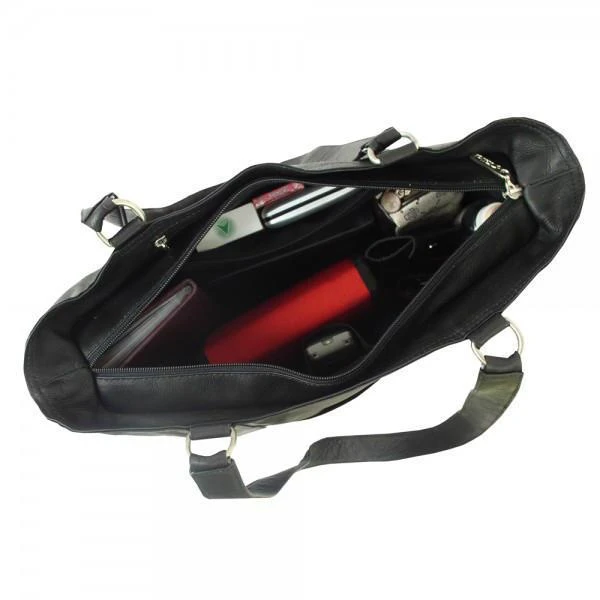 Piel Leather Small Shopping Bag - Full-Grain Cowhide Multi-Pocket Travel Tote 4 Piel Leather Small Shopping Bag - Full-Grain Cowhide Multi-Pocket Travel Tote - Image 2