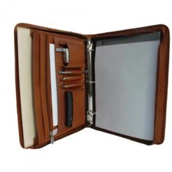 Piel Leather Full-Grain Vaquetta Three-Ring Binder Portfolio - Executive Business Zip-Around Organizer 12 Piel Leather Full-Grain Vaquetta Three-Ring Binder Portfolio - Executive Business Zip-Around Organizer -Luggage Pros Store piel leather three ring binder 3