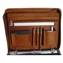 Piel Leather Full-Grain Vaquetta Three-Ring Binder Portfolio - Executive Business Zip-Around Organizer 14 Piel Leather Full-Grain Vaquetta Three-Ring Binder Portfolio - Executive Business Zip-Around Organizer -Luggage Pros Store piel leather three ring binder 5