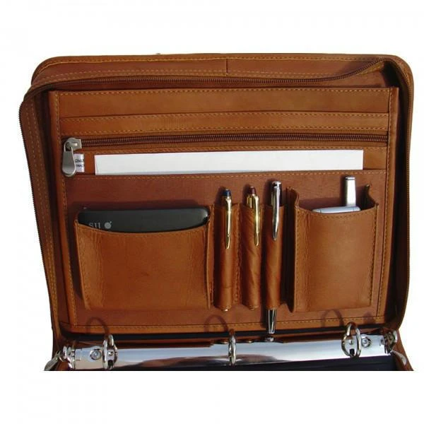 Piel Leather Full-Grain Vaquetta Three-Ring Binder Portfolio - Executive Business Zip-Around Organizer 7 Piel Leather Full-Grain Vaquetta Three-Ring Binder Portfolio - Executive Business Zip-Around Organizer - Image 5