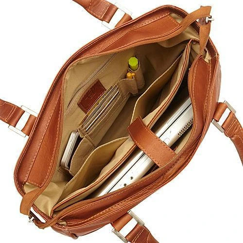 Piel Leather Vertical Laptop Tote 4 Piel Leather Vertical Laptop Tote - Image 2